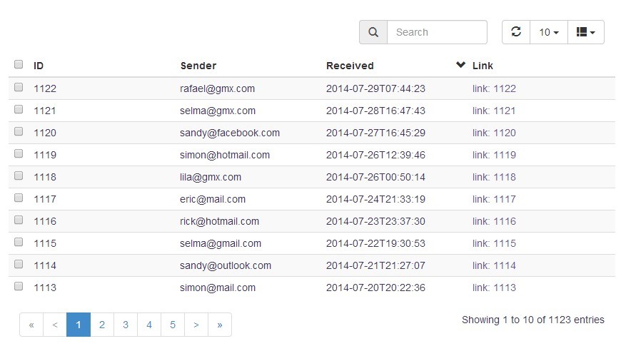 jQuery bootgrid